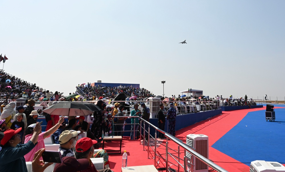 Ellsworth B-1B Lancer conducts two Aero India 2025 flyovers while leading Bomber Task Force 25-1