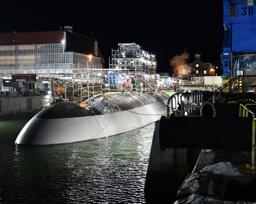 USS Cheyenne Dry Dock Flooding