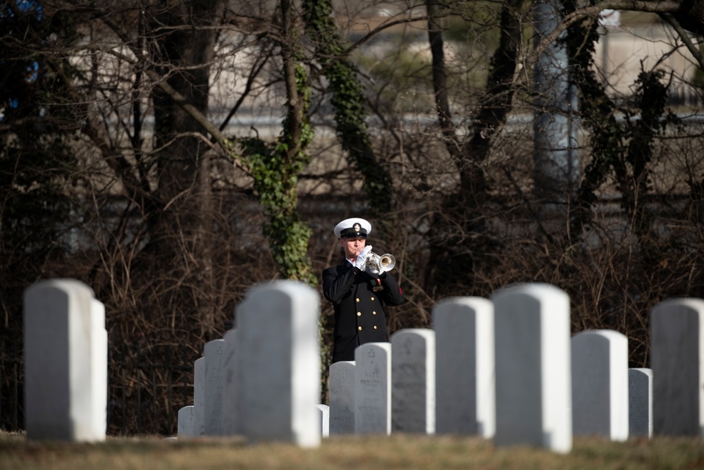 Military Funeral Honors with Funeral Escort are Conducted for U.S. Navy Seaman 1st Class Aaron L. McMurtrey in Section 69