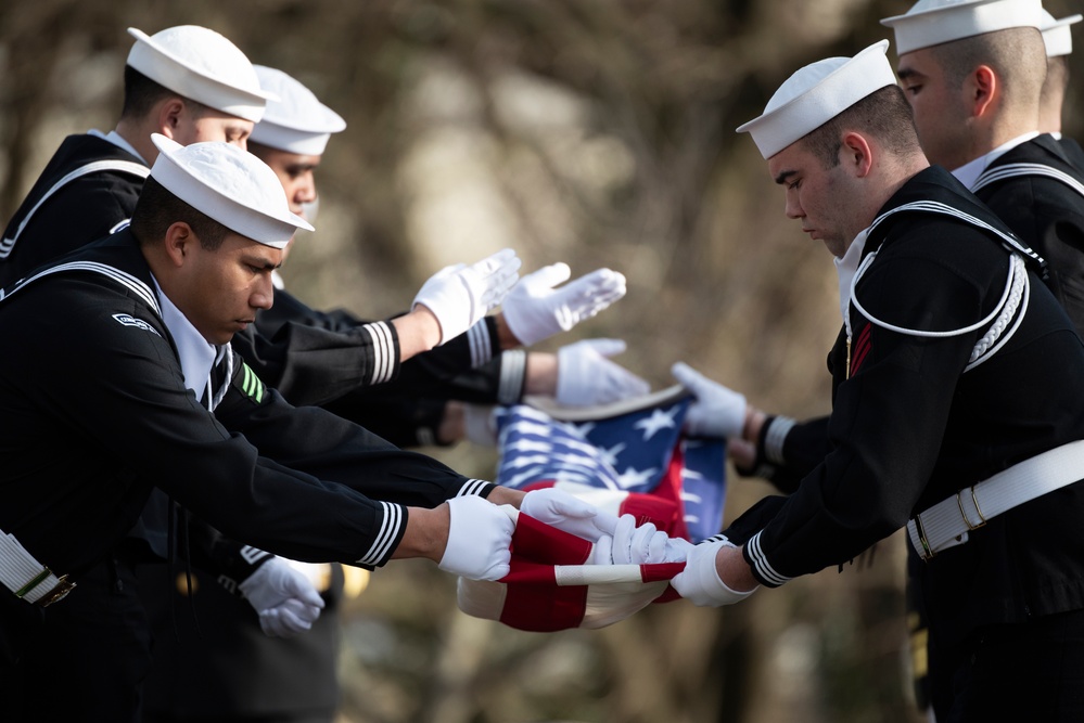 Military Funeral Honors with Funeral Escort are Conducted for U.S. Navy Seaman 1st Class Aaron L. McMurtrey in Section 69