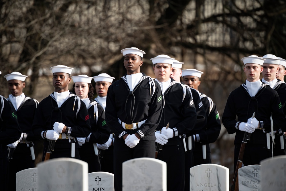 Military Funeral Honors with Funeral Escort are Conducted for U.S. Navy Seaman 1st Class Aaron L. McMurtrey in Section 69