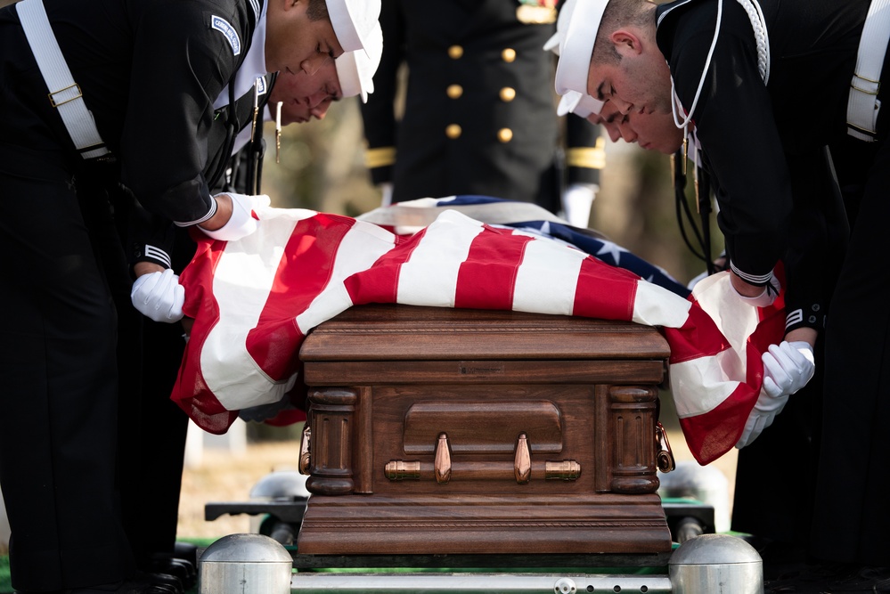 Military Funeral Honors with Funeral Escort are Conducted for U.S. Navy Seaman 1st Class Aaron L. McMurtrey in Section 69