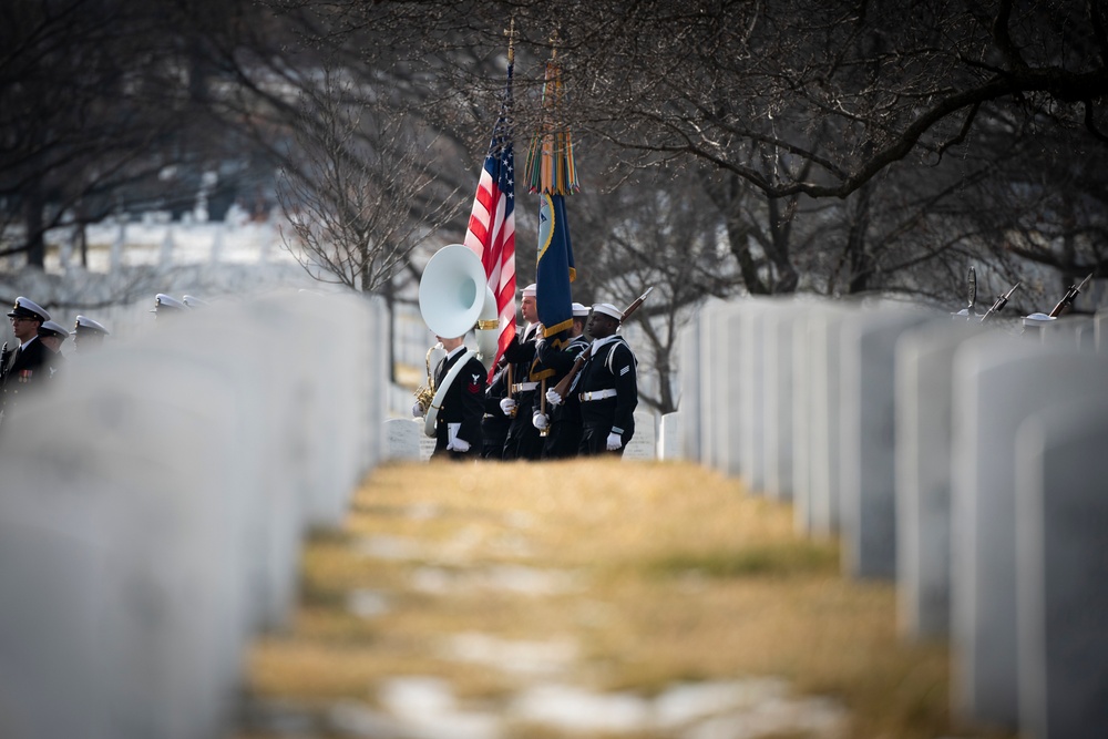 Military Funeral Honors with Funeral Escort are Conducted for U.S. Navy Seaman 1st Class Aaron L. McMurtrey in Section 69