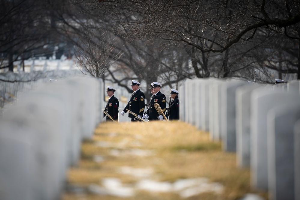 Military Funeral Honors with Funeral Escort are Conducted for U.S. Navy Seaman 1st Class Aaron L. McMurtrey in Section 69