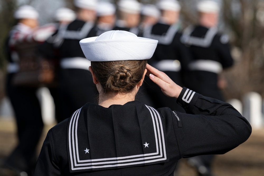 Military Funeral Honors with Funeral Escort are Conducted for U.S. Navy Seaman 1st Class Aaron L. McMurtrey in Section 69