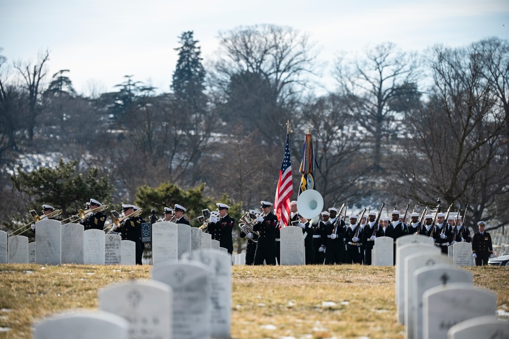 Military Funeral Honors with Funeral Escort are Conducted for U.S. Navy Seaman 1st Class Aaron L. McMurtrey in Section 69