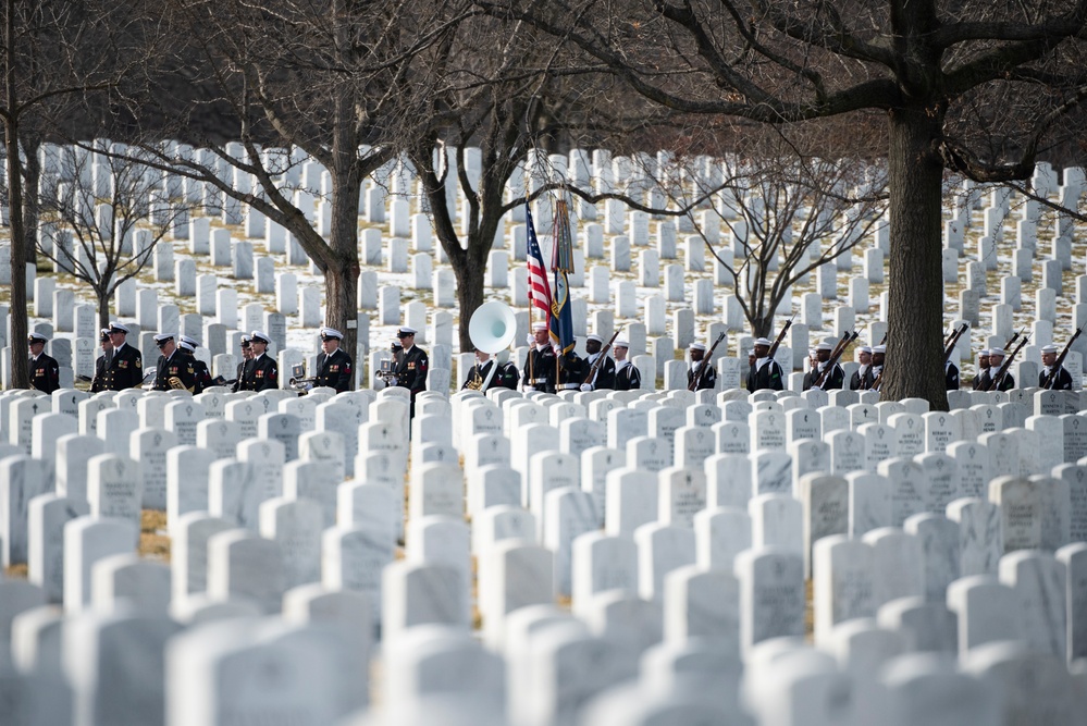 Military Funeral Honors with Funeral Escort are Conducted for U.S. Navy Seaman 1st Class Aaron L. McMurtrey in Section 69