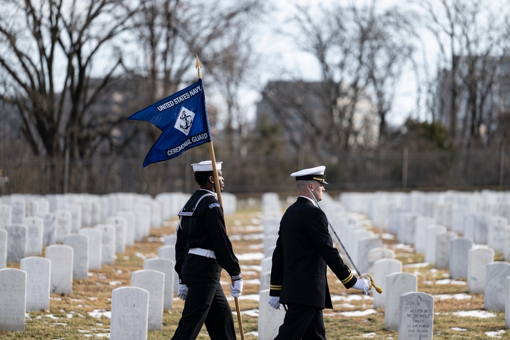 Military Funeral Honors with Funeral Escort are Conducted for U.S. Navy Seaman 1st Class Aaron L. McMurtrey in Section 69