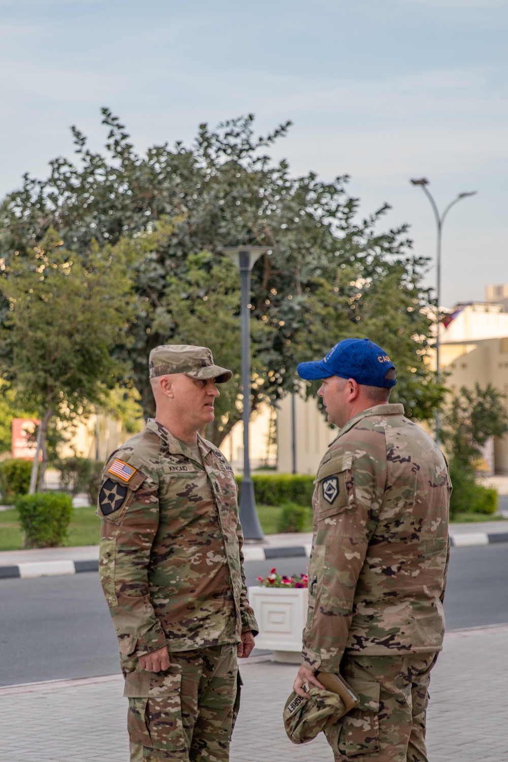 U.S. Army Sgt. Joshua Becher, West Virginia Army National Guard reenlists at the Qatar National Service Academy in Umm Salal Muhammed, Qatar Feb. 5, 2025.