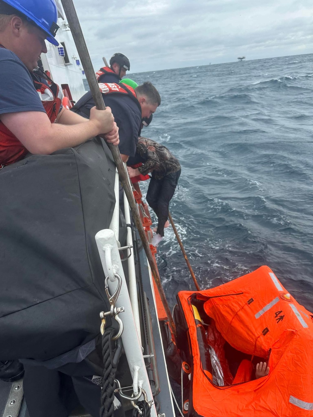 Coast Guard rescues three mariners 40 miles offshore from Caillou Bay, Louisiana