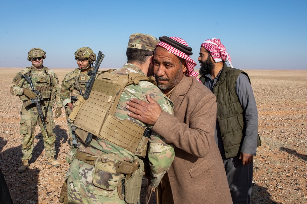 Coalition forces part take in talks with local Bedouin leaders