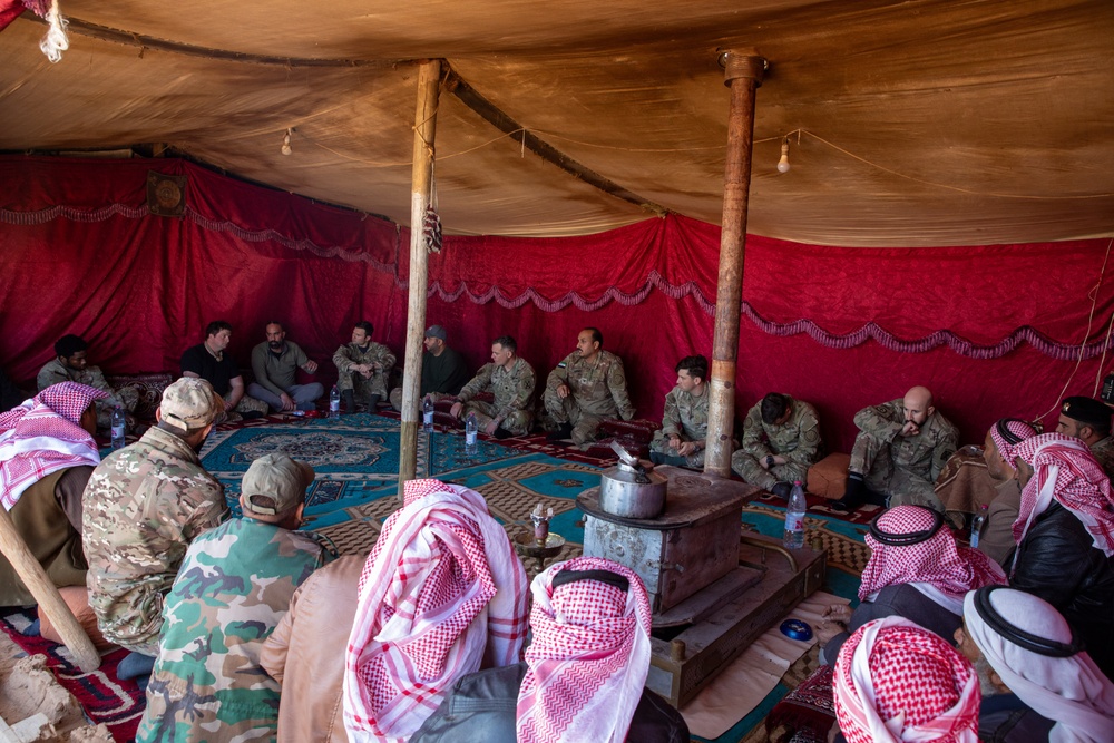 Coalition forces part take in talks with local Bedouin leaders