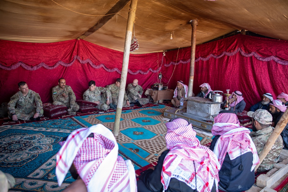 Coalition forces part take in talks with local Bedouin leaders