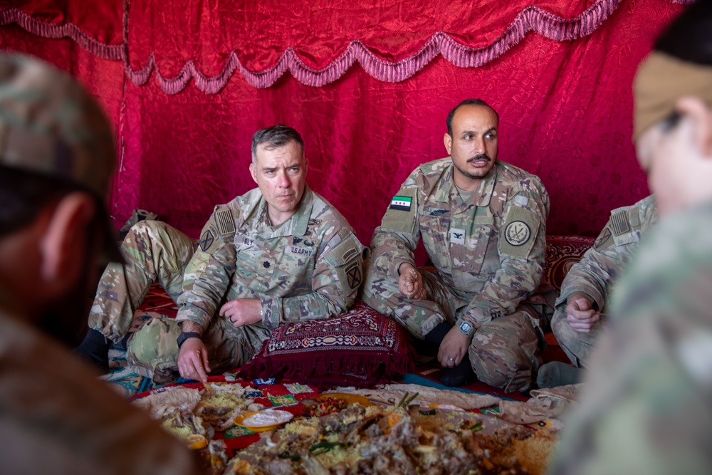 Coalition forces part take in talks with local Bedouin leaders