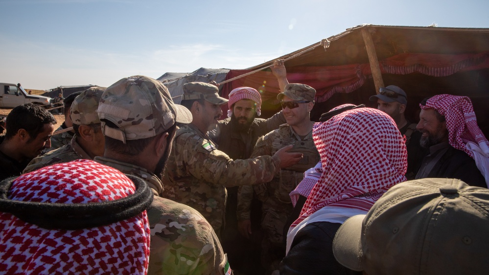 Coalition forces part take in talks with local Bedouin leaders