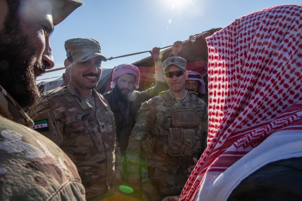 Coalition forces part take in talks with local Bedouin leaders