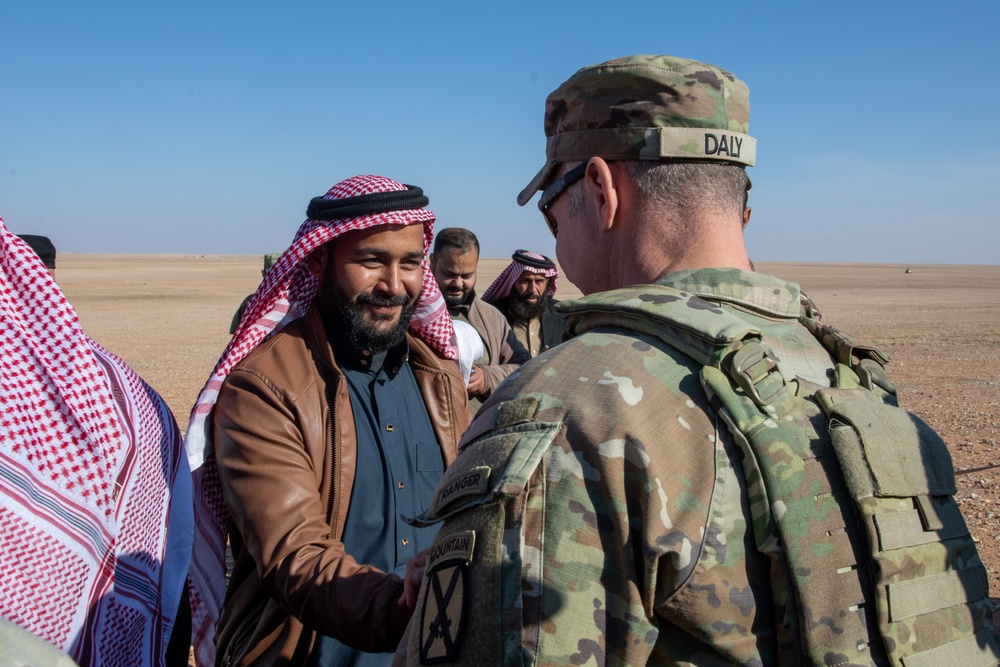 Coalition forces part take in talks with local Bedouin leaders