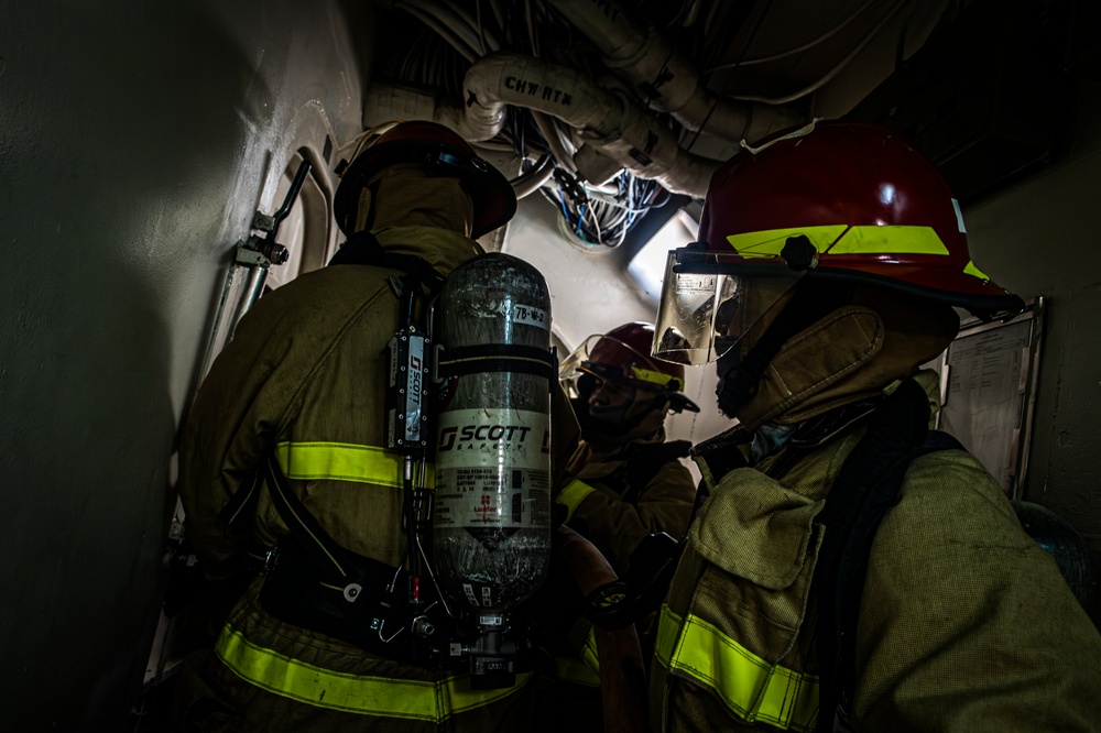 Nimitz Sailors Participate in a General Quarters Drill