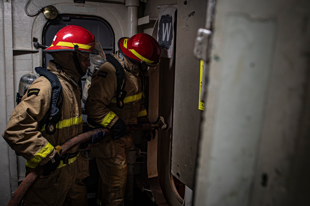 Nimitz Sailors Participate in a General Quarters Drill