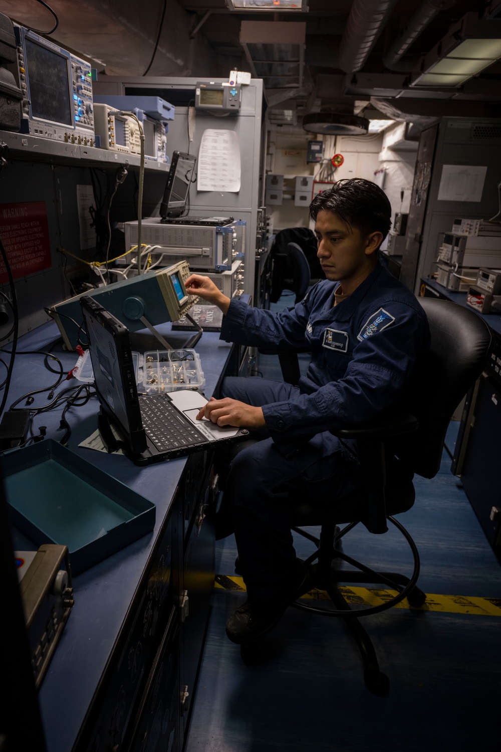 Nimitz Sailor Calibrates Oscilloscope