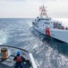 USCGC Active crewmembers conduct a towing and astern refueling exercise