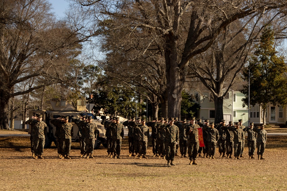 II MSB Marines Conduct Relief and Appointment Ceremony