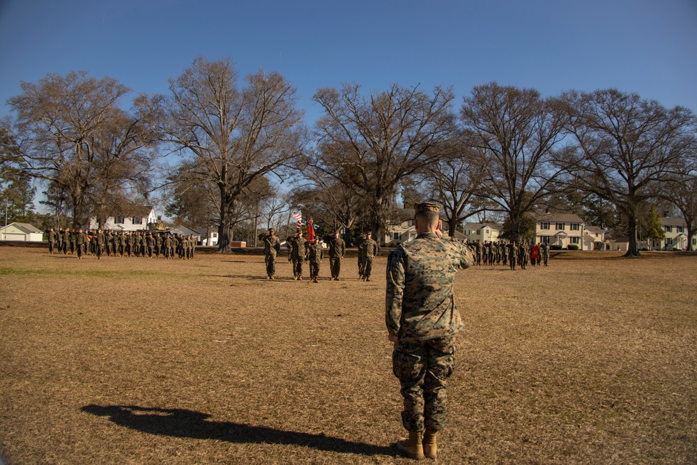 II MSB Marines Conduct Relief and Appointment Ceremony