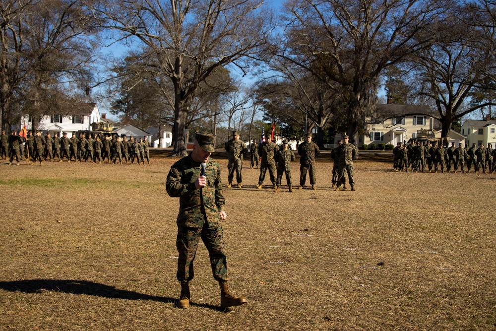 II MSB Marines Conduct Relief and Appointment Ceremony