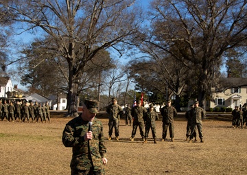 II MSB Marines Conduct Relief and Appointment Ceremony