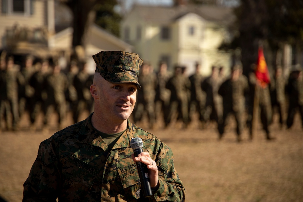 II MSB Marines Conduct Relief and Appointment Ceremony