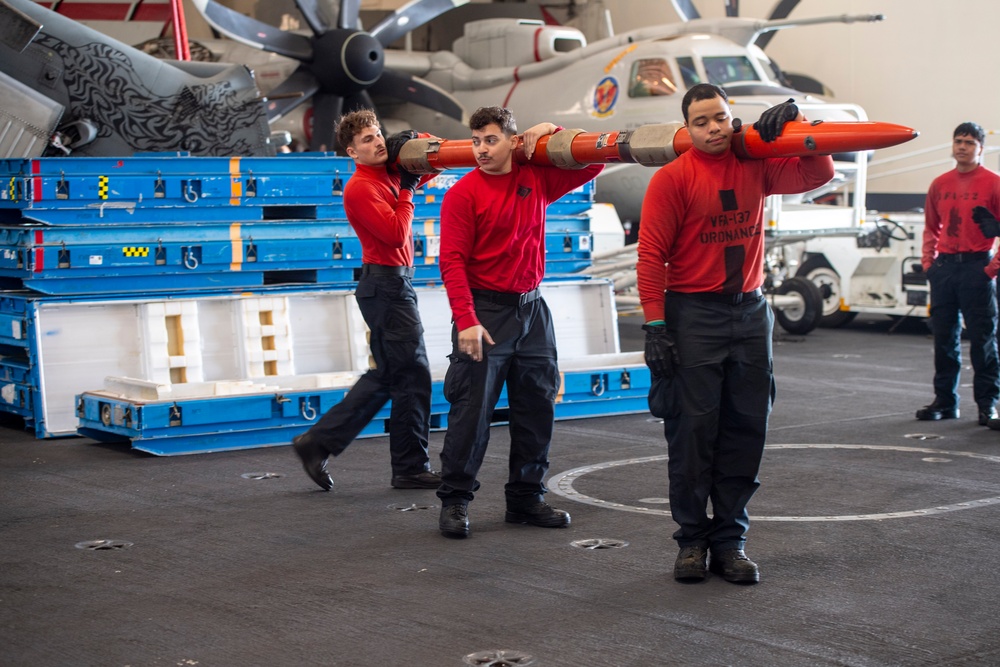 Nimitz Sailors Store Aviation Litter Pods