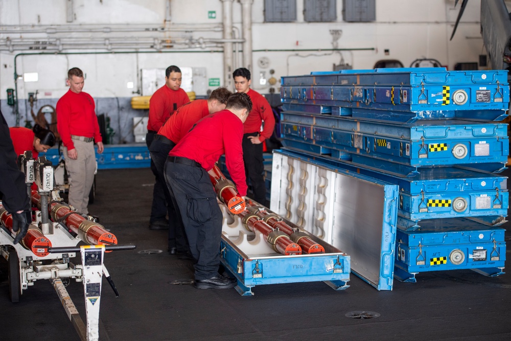 Nimitz Sailors Store Aviation Litter Pods