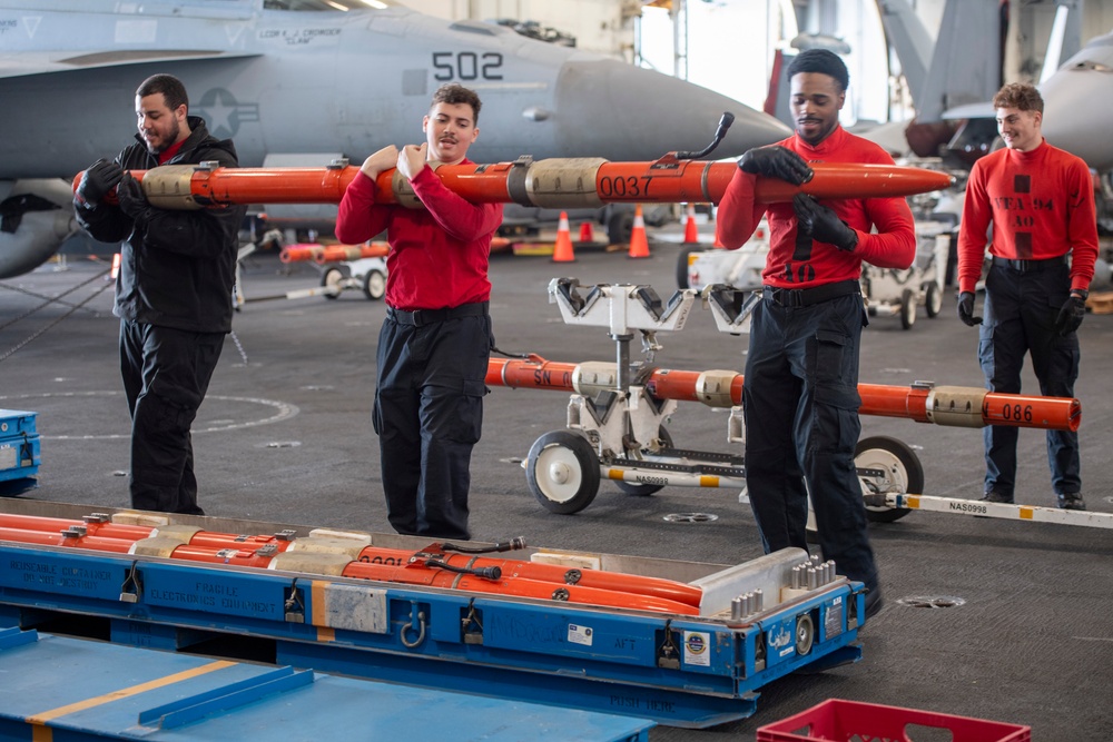 Nimitz Sailors Store Aviation Litter Pods