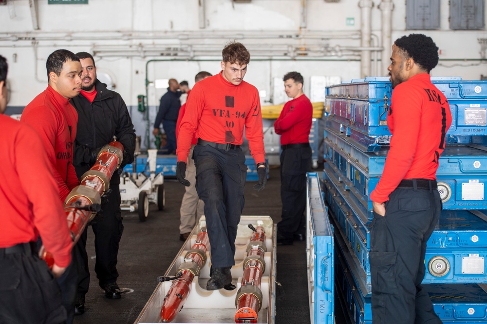 Nimitz Sailors Store Aviation Litter Pods