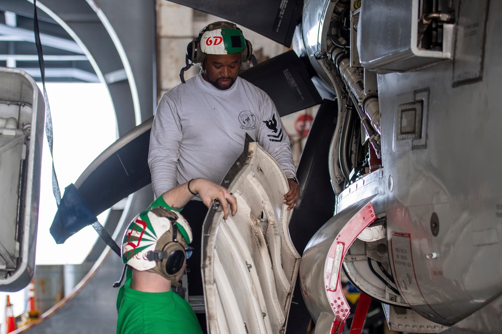 Nimitz Sailors Conduct Routine Maintenance