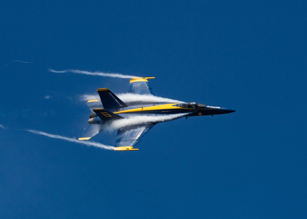 The Naval Flight Demonstration Squadron, the Blue Angels’ perform at the Cleveland National Air Show