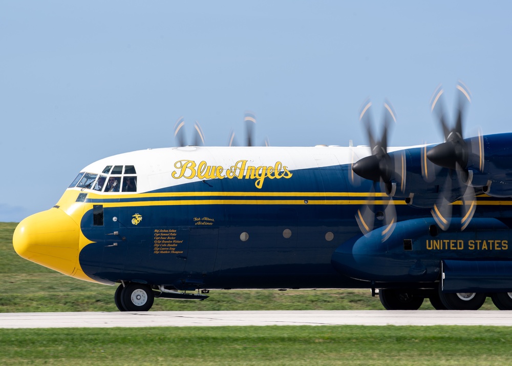 The Naval Flight Demonstration Squadron, the Blue Angels’ perform at the Cleveland National Air Show