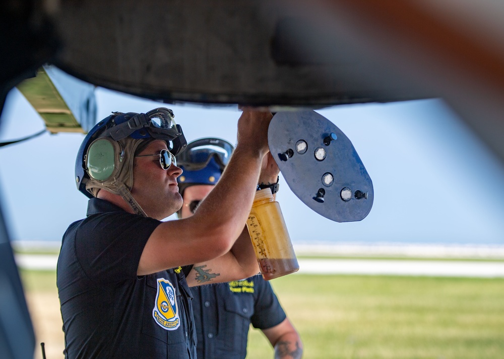 The Naval Flight Demonstration Squadron, the Blue Angels’ perform at the Cleveland National Air Show