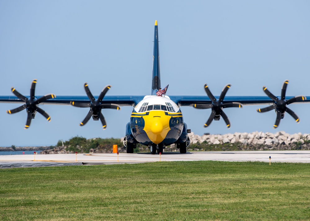 The Naval Flight Demonstration Squadron, the Blue Angels’ perform at the Cleveland National Air Show