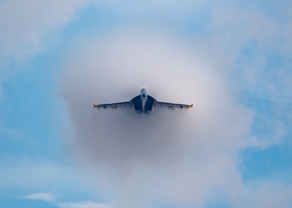 The Naval Flight Demonstration Squadron, the Blue Angels’ perform at the Cleveland National Air Show