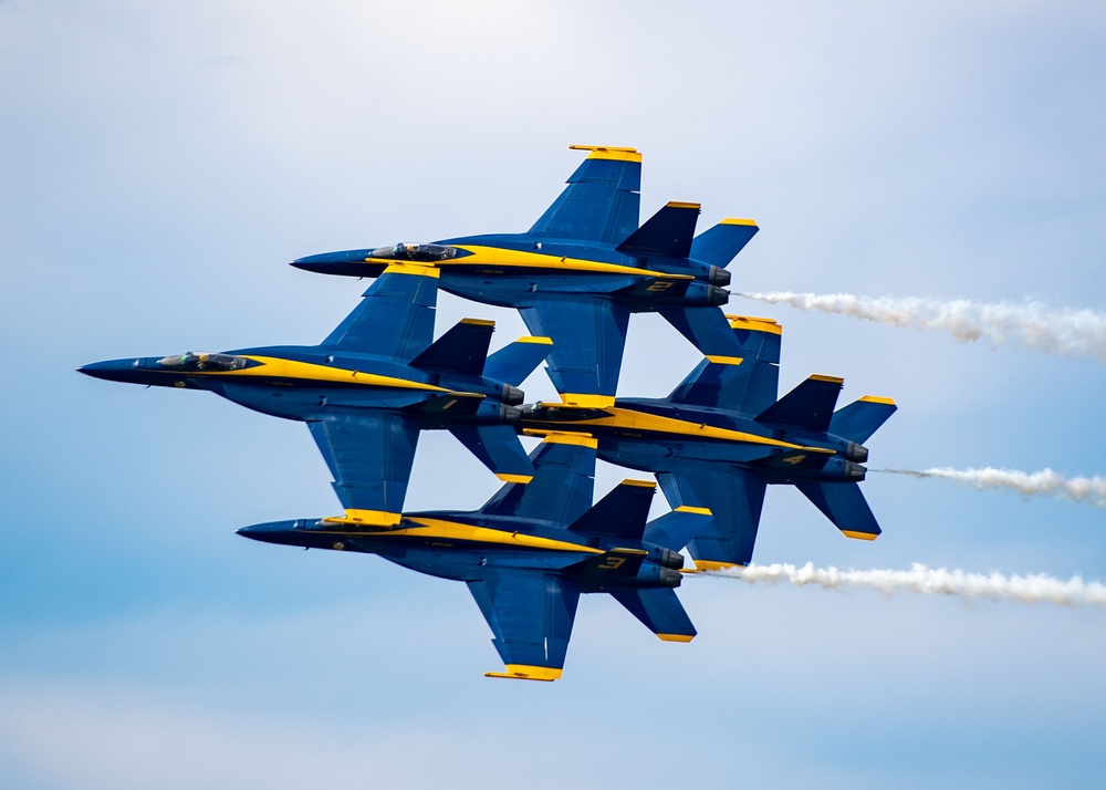 The Naval Flight Demonstration Squadron, the Blue Angels’ perform at the Cleveland National Air Show