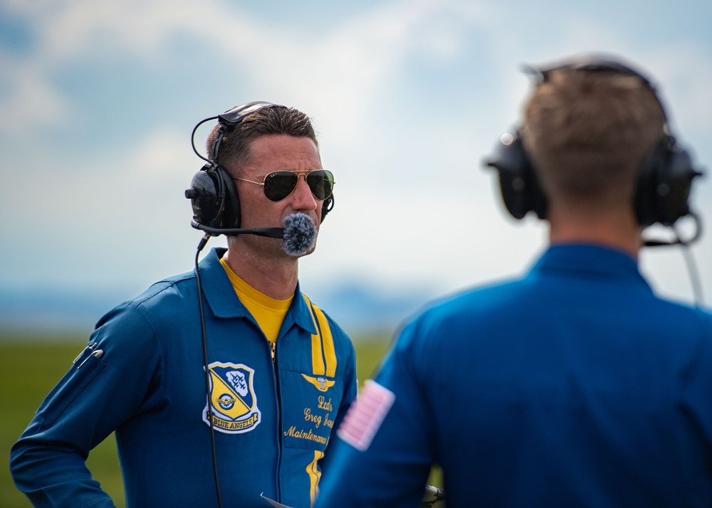 The Naval Flight Demonstration Squadron, the Blue Angels’ perform at the Cleveland National Air Show