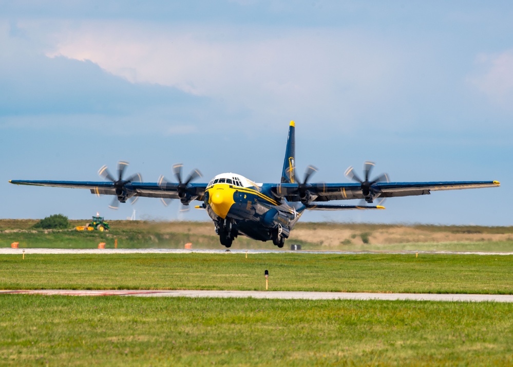 The Naval Flight Demonstration Squadron, the Blue Angels’ perform at the Cleveland National Air Show