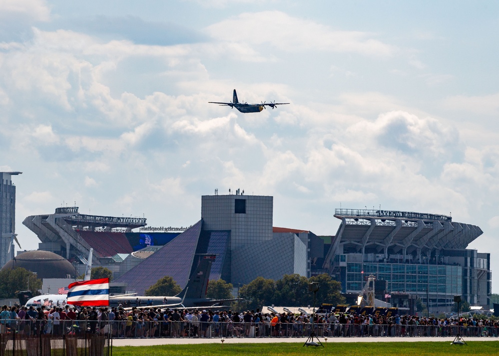 The Naval Flight Demonstration Squadron, the Blue Angels’ perform at the Cleveland National Air Show