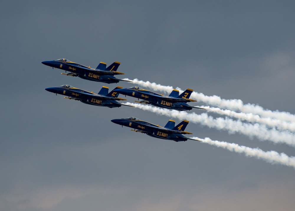 The Naval Flight Demonstration Squadron, the Blue Angels’ perform at the Cleveland National Air Show