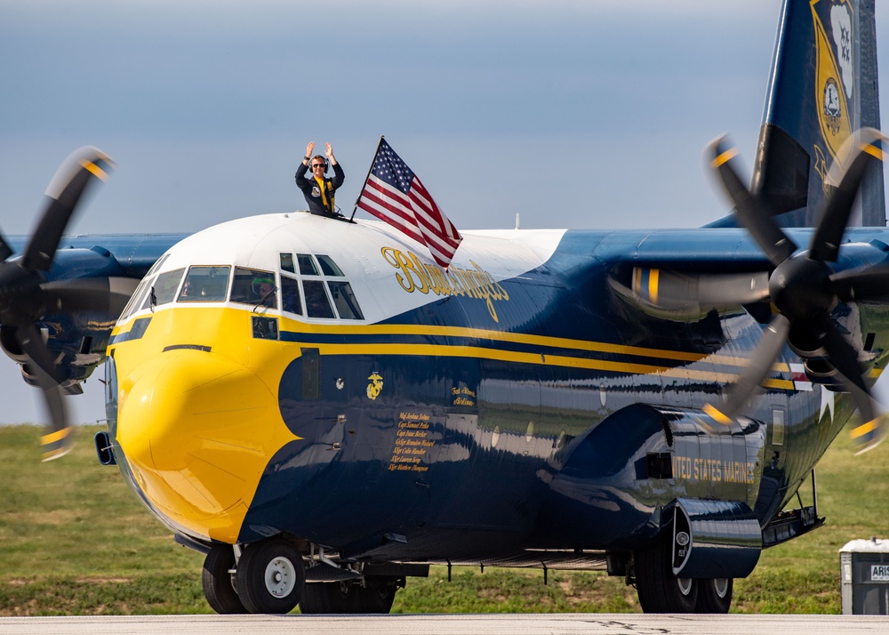 The Naval Flight Demonstration Squadron, the Blue Angels’ perform at the Cleveland National Air Show