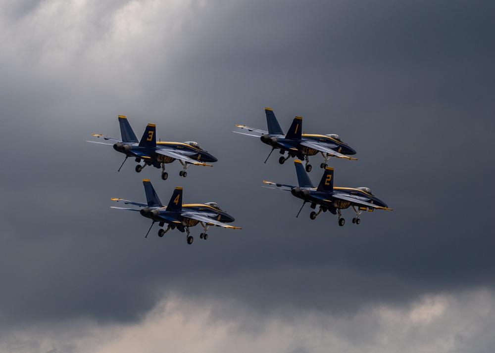 The Naval Flight Demonstration Squadron, the Blue Angels’ perform at the Cleveland National Air Show