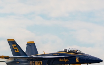 The Naval Flight Demonstration Squadron, the Blue Angels’ perform at the Cleveland National Air Show