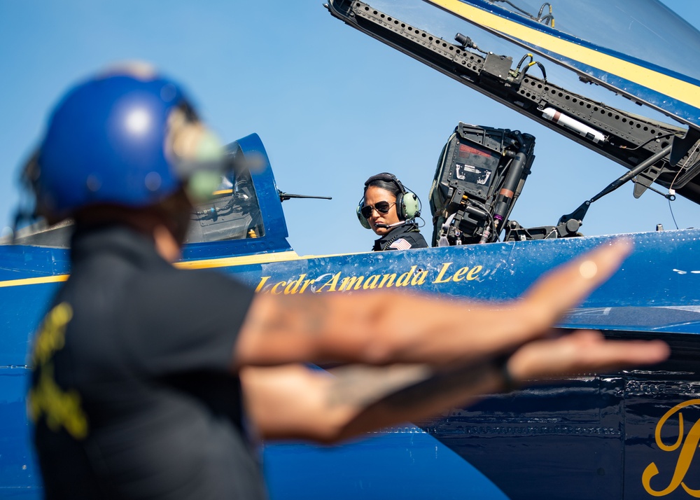 The Naval Flight Demonstration Squadron, the Blue Angels’ perform at the National Championship Air Races &amp; Air Show