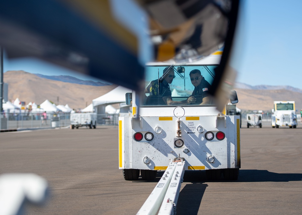 The Naval Flight Demonstration Squadron, the Blue Angels’ perform at the National Championship Air Races &amp; Air Show